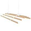 Ivory ceiling pulley clothing airer with wooden drying rods, featuring a sleek design and sturdy construction for efficient laundry drying