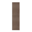 Acoustic slat wall panel in dark walnut, featuring vertical slats with a smooth finish, ideal for sound absorption and modern decor