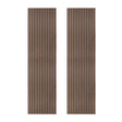 Dark walnut acoustic slat wall panels featuring vertical grooves, enhancing sound absorption and adding a modern aesthetic to any space