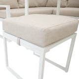 Aluminium Corner Sofa Set - White
