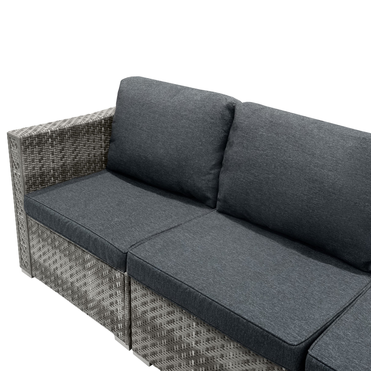 Rattan Modular 7 Piece Furniture Set - Grey