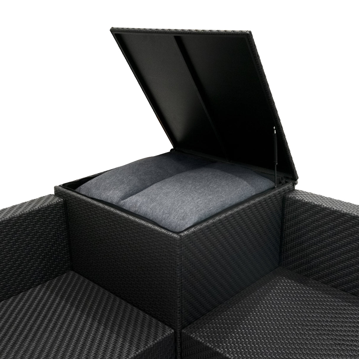 Rattan Modular 6 Piece Furniture Set – Black
