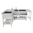 Sleek stainless steel modular cocktail bar station featuring an ice well, dual sinks, and a modern, functional design for efficient service