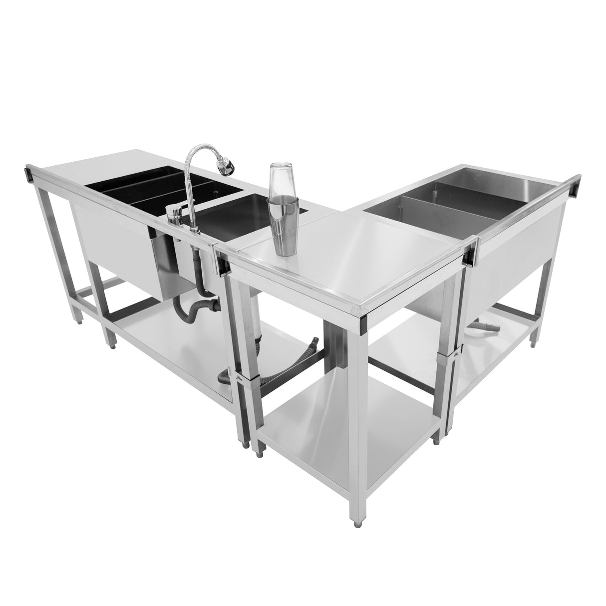 Modular Cocktail Bar Station with Ice Well