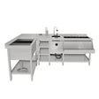 Deluxe modular cocktail bar station featuring a sleek stainless steel design, ice well, sink, and ample storage space for efficient bartending