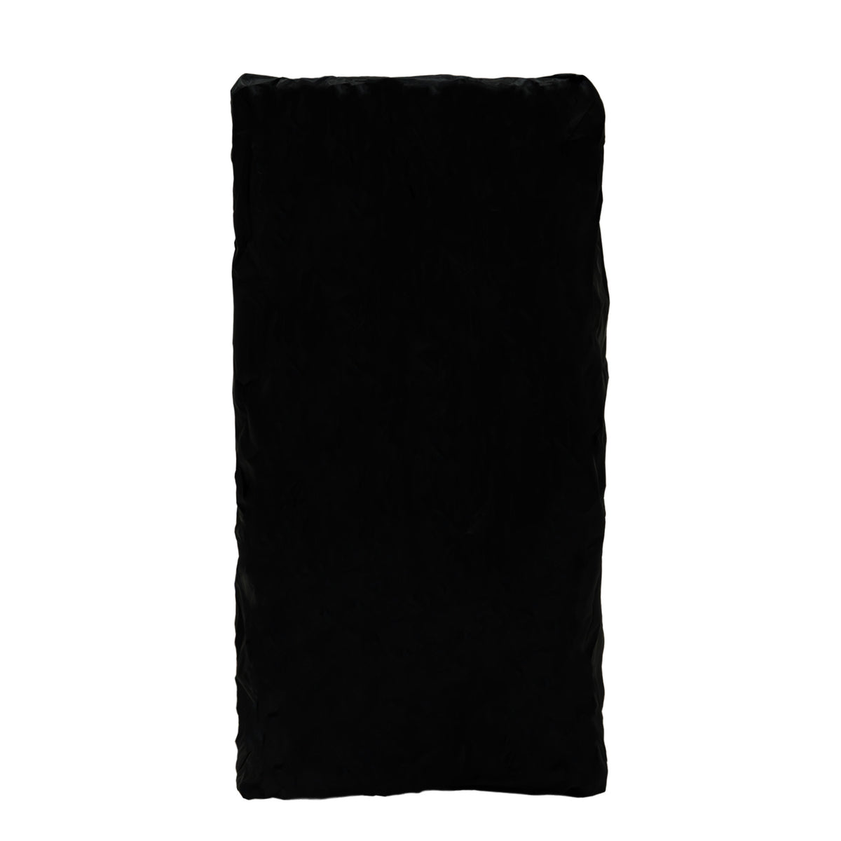 Textured black rectangular cushion with a soft, crinkled surface, ideal for modern decor or comfort in any space