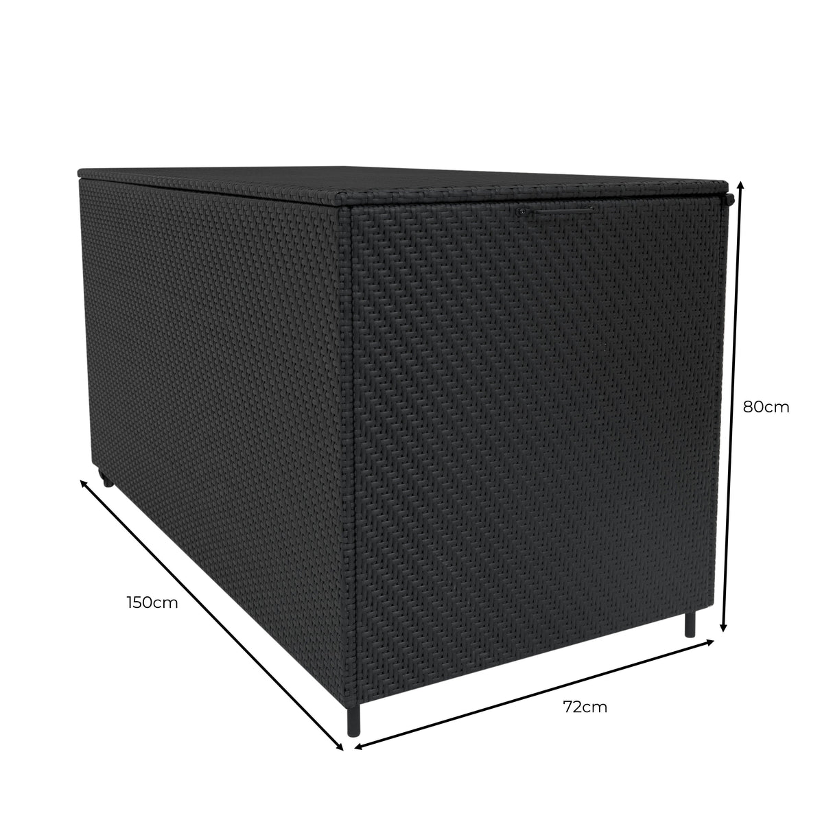Rattan Modular 6 Piece Furniture Set & 700L Storage Box – Black