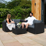 Rattan Modular 6 Piece Furniture Set & 996L Storage Box – Black
