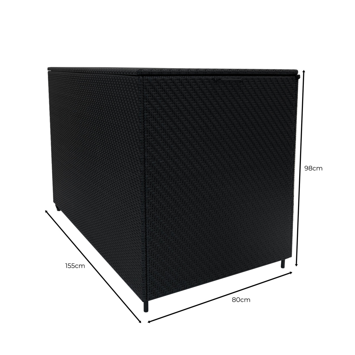 Rattan Modular 6 Piece Furniture Set & 996L Storage Box – Black