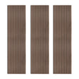 Dark walnut acoustic slat wall panels featuring vertical grooves, enhancing sound absorption and adding a modern aesthetic to interiors