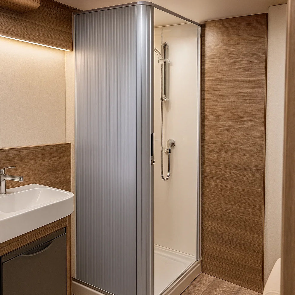 Tambour Shower Door – Silver