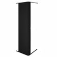 Sleek black tambour shower door with vertical grooves, offering a modern aesthetic and durable design for stylish bathrooms