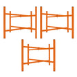 Three sturdy mortar board stands in bright orange, each 500mm high, featuring a cross-braced design for stability and support