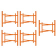 Five sturdy orange mortar board stands, each 500mm high, featuring a cross-braced design for stability and support