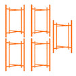 Five bright orange mortar board stands, each 750mm high, featuring a sturdy frame with cross supports for stability and durability