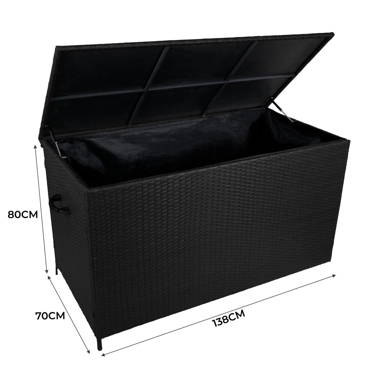Aluminium 4 Piece Sofa Set with Black Rattan Storage Box - Anthracite Grey