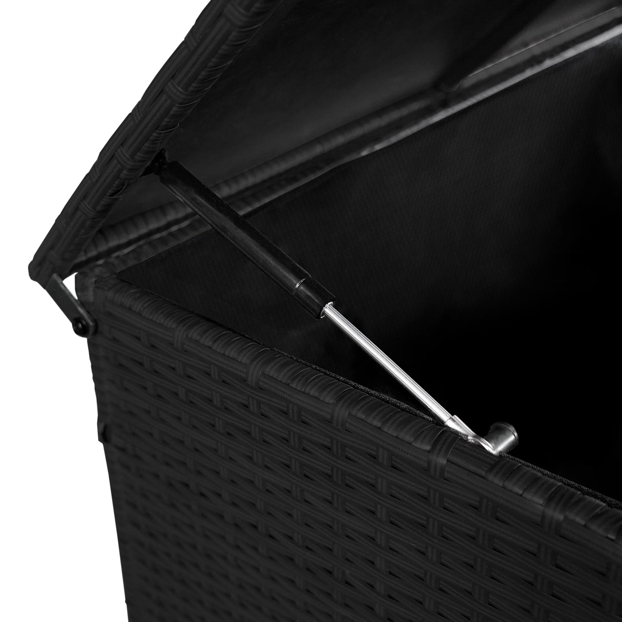 Aluminium 4 Piece Sofa Set with Black Rattan Storage Box - Anthracite Grey