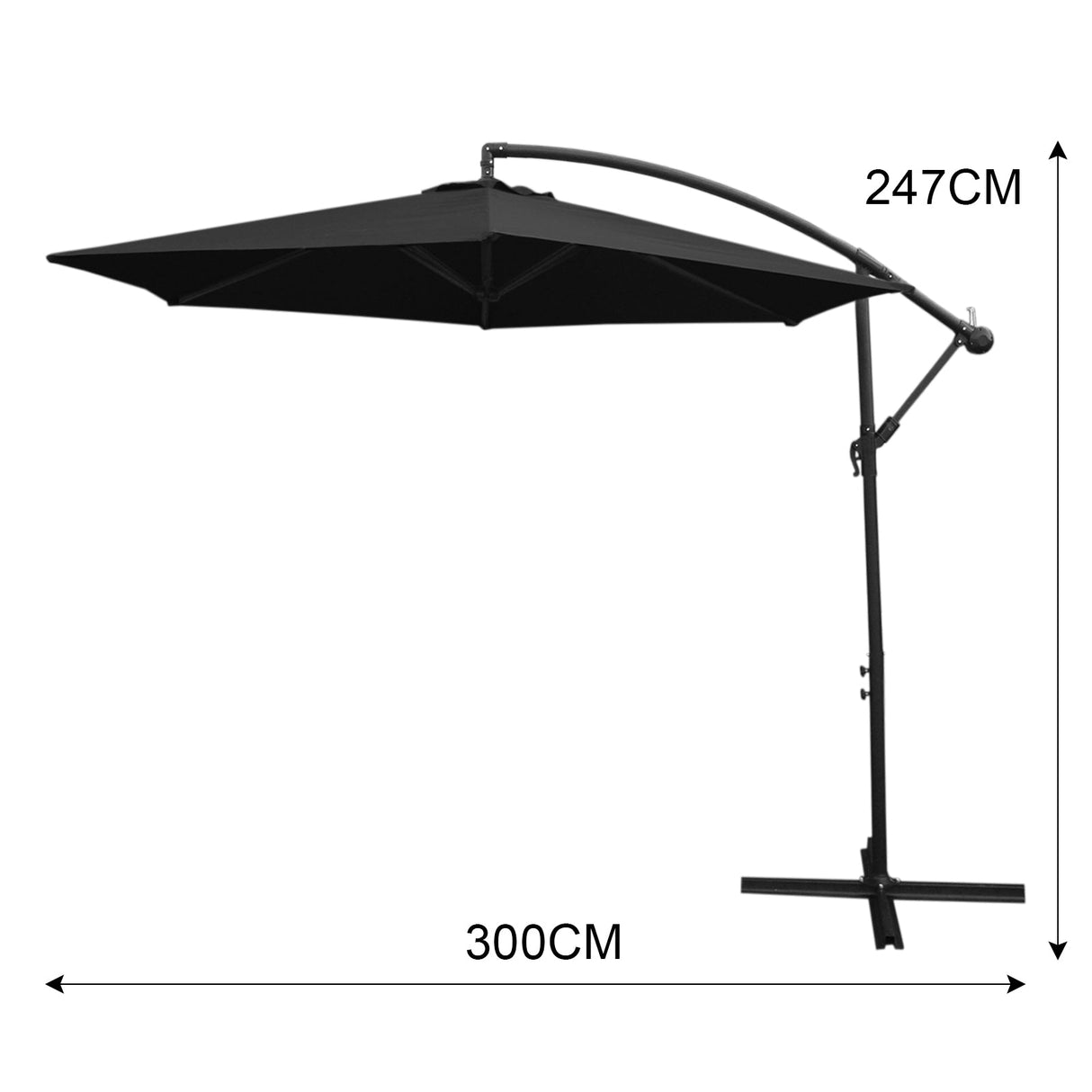 Anthracite 4 Piece Sofa Set With Black Parasol & Base
