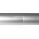 Silver aluminum gutter vacuum pole with a smooth, sleek finish and a secure locking mechanism for easy attachment and use