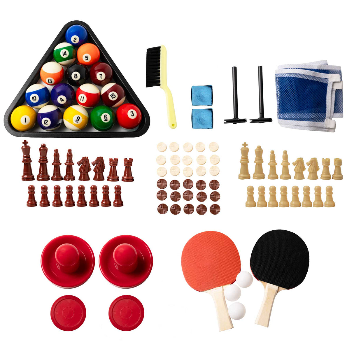 7-In-1 Games Table & Storage Benches x 2 - Oak