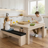 7-In-1 Games Table & Storage Benches x 2 - Oak