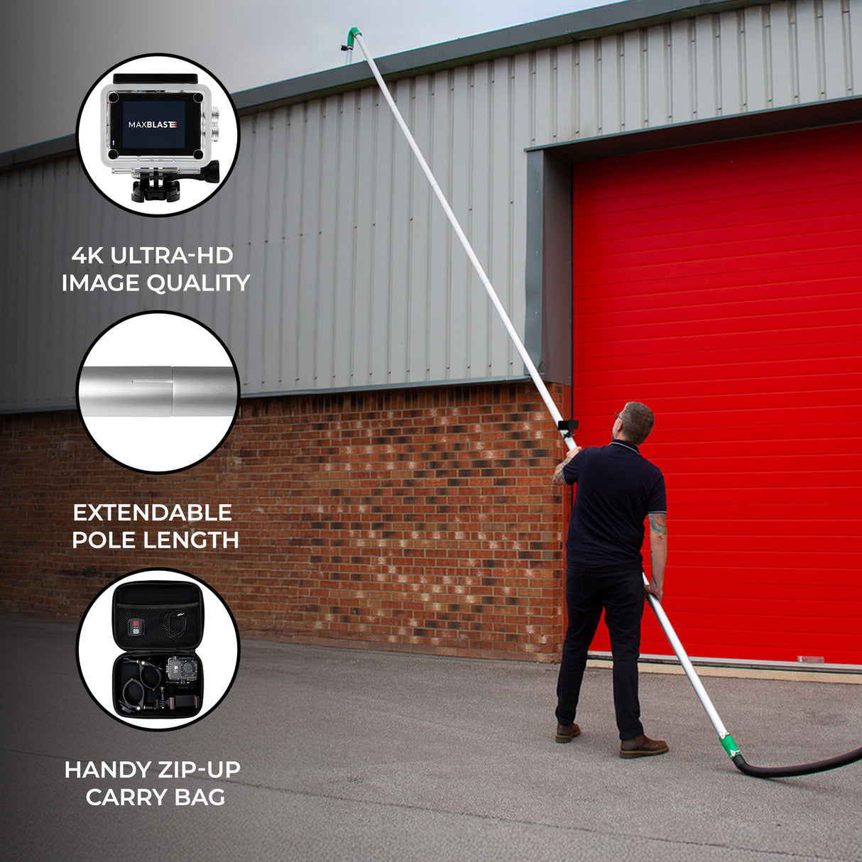 Gutter Vacuum Poles With Camera