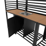 Aluminium & Wood Outdoor 3pc Kitchen Set