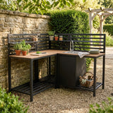 Aluminium & Wood Outdoor 3pc Kitchen Set