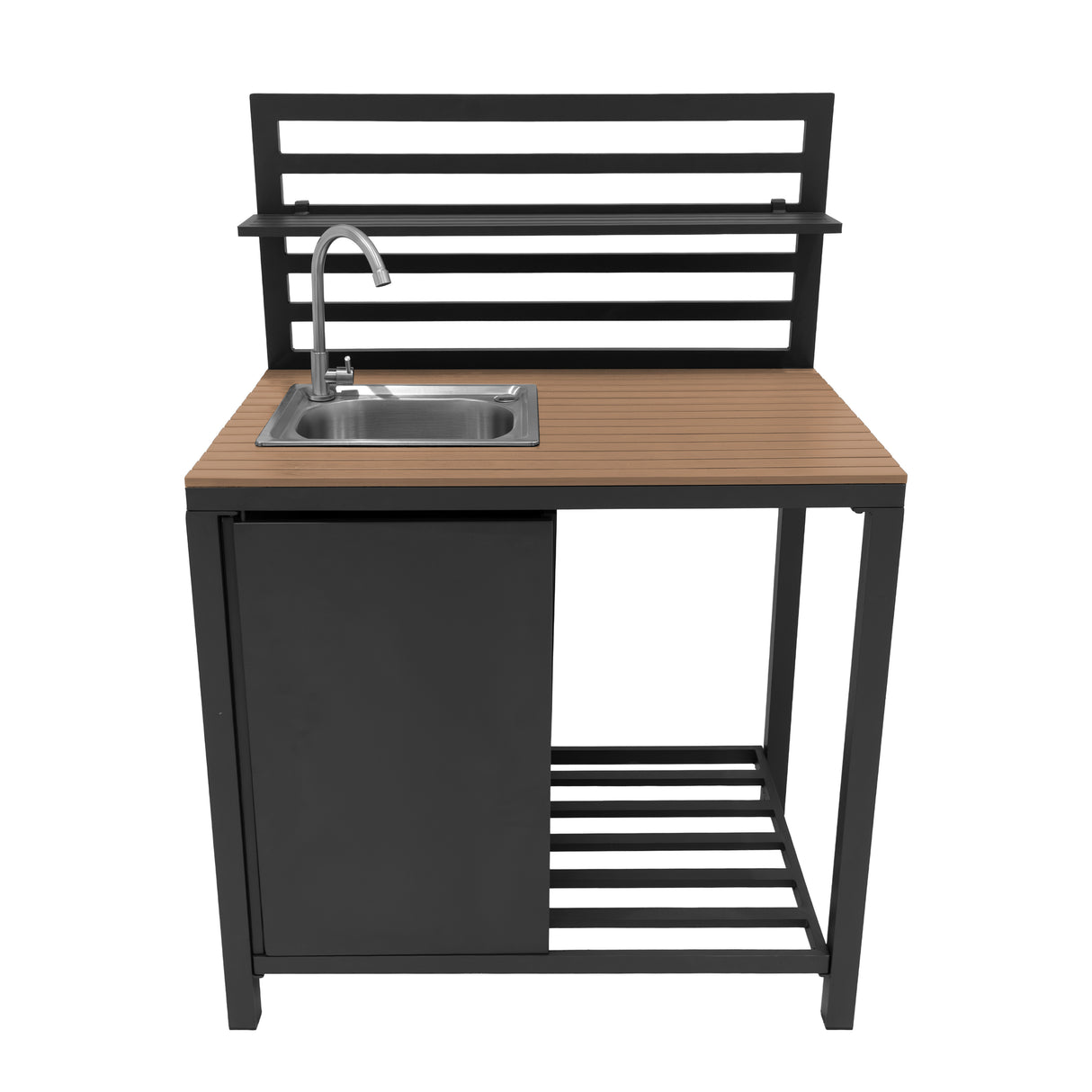 Aluminium & Wood Outdoor 3pc Kitchen Set