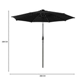 LED Tilt Parasol 2.7m – Black