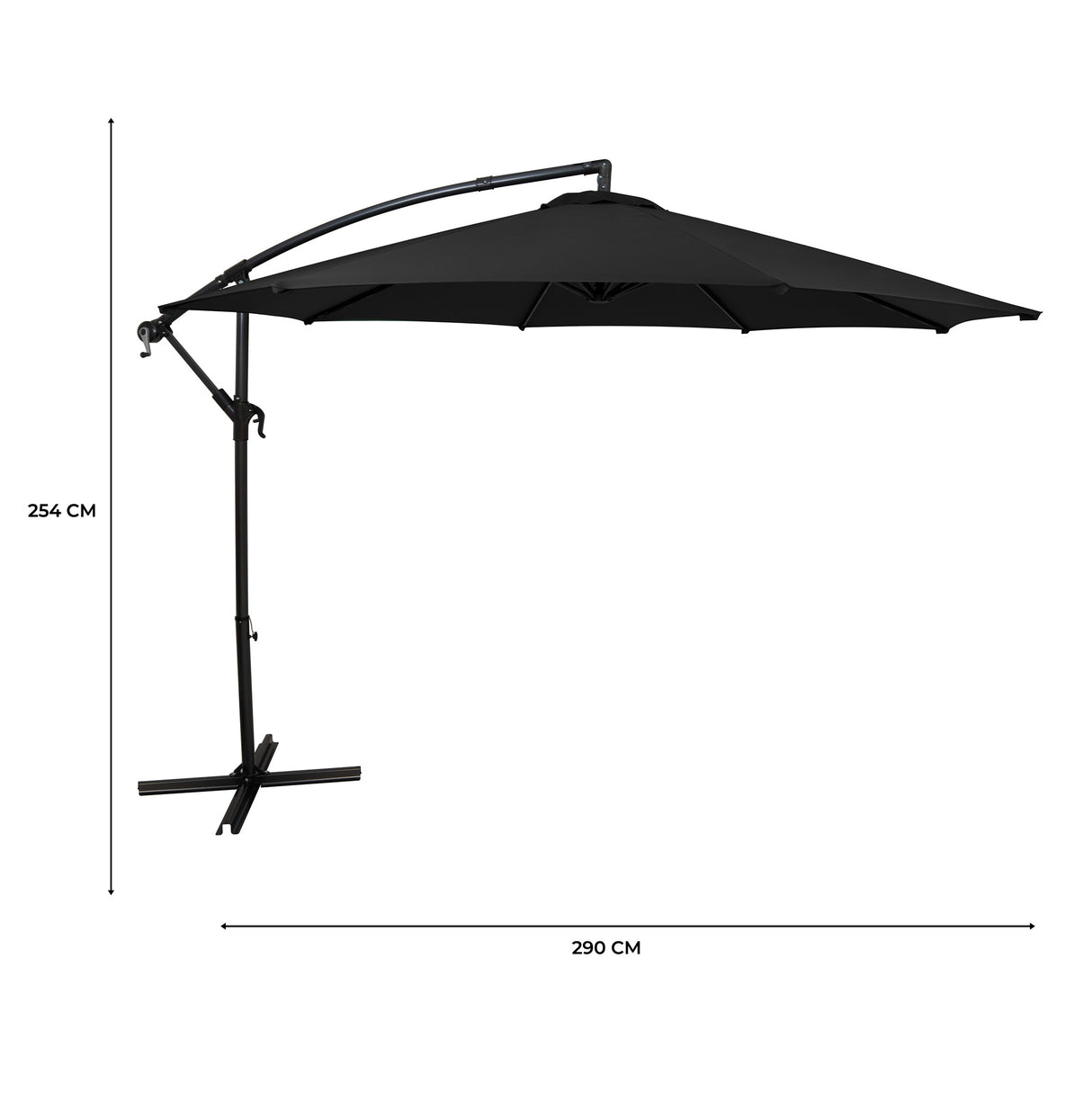 Cantilever Parasol 3m – Black