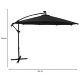 LED Cantilever Parasol 3m – Black