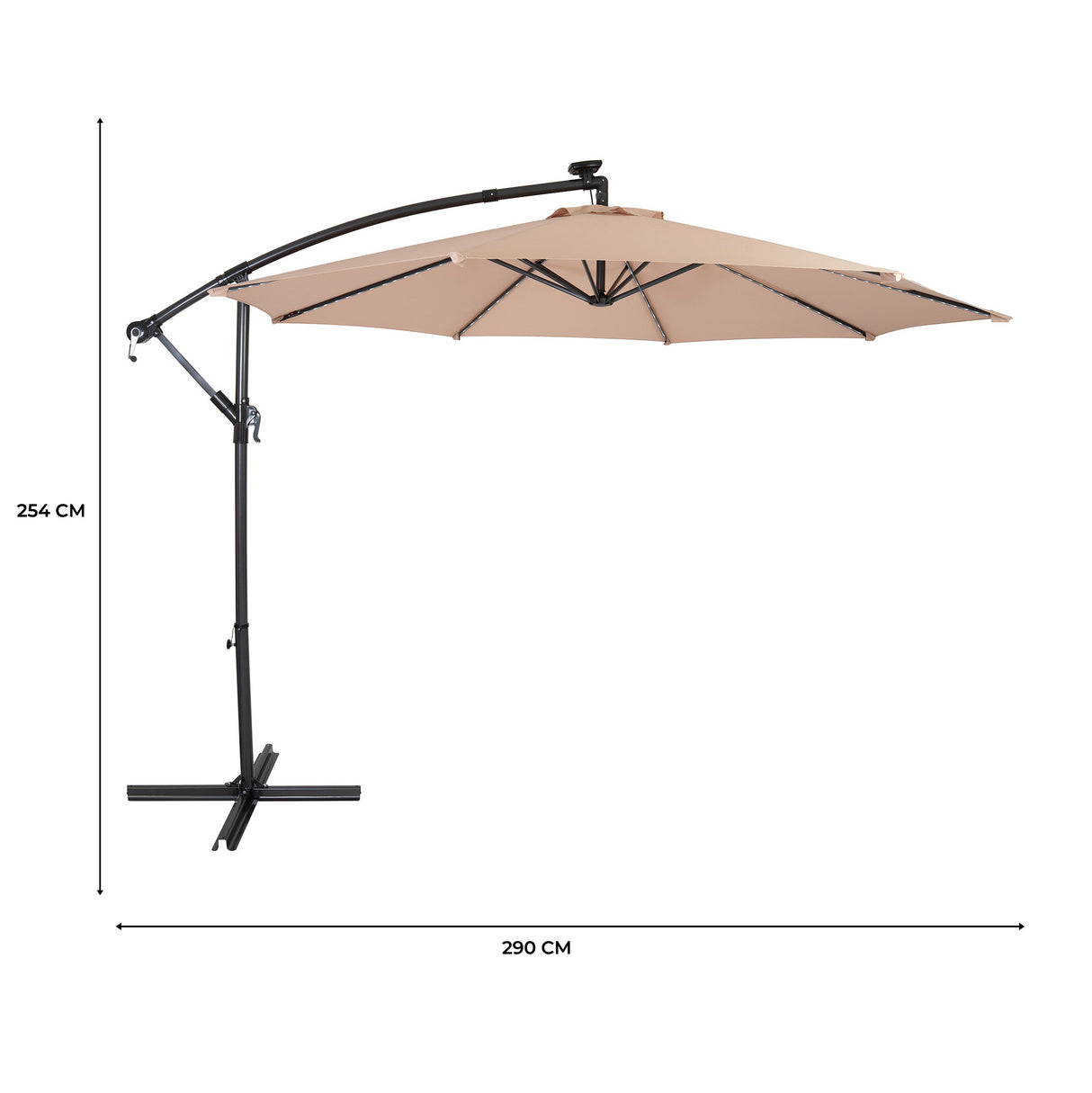 LED Cantilever Parasol 3m – Beige