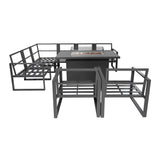 Aluminium 7 Seater Garden Furniture Set With Fire Pit
