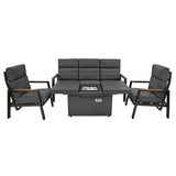 5 Seater Reclining Furniture Set With Firepit