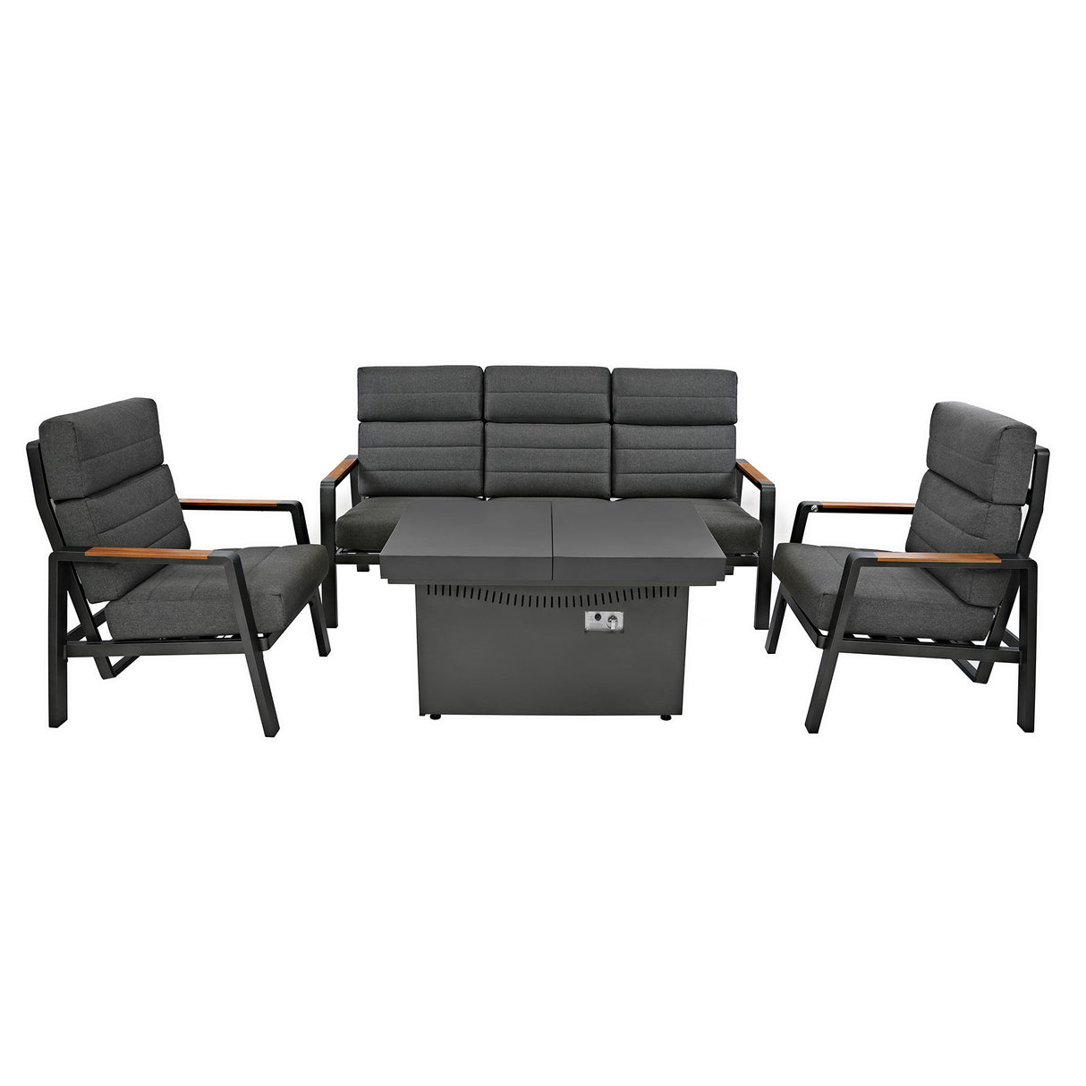 5 Seater Reclining Furniture Set With Firepit