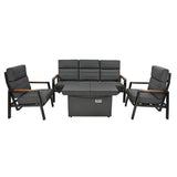 5 Seater Reclining Furniture Set With Firepit