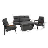 5 Seater Reclining Furniture Set With Firepit