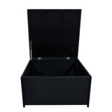 11 Seater Rattan Furniture Set With Firepit – Black