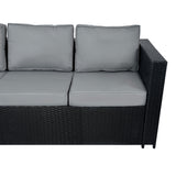 11 Seater Rattan Furniture Set With Firepit – Black