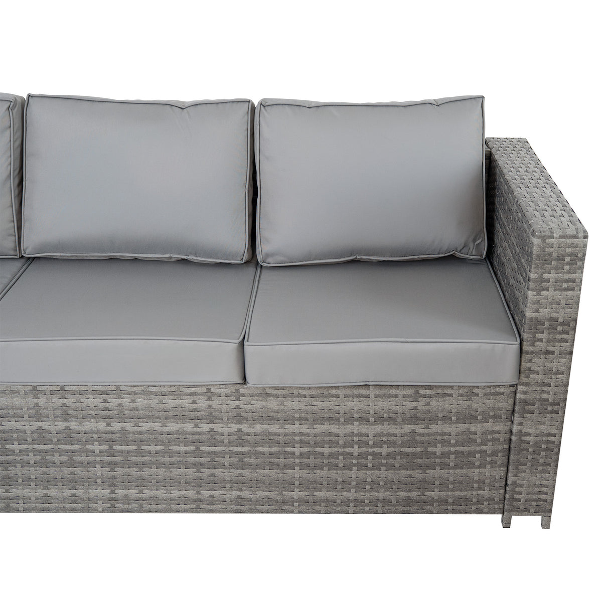 11 Seater Rattan Furniture Set With Firepit – Grey