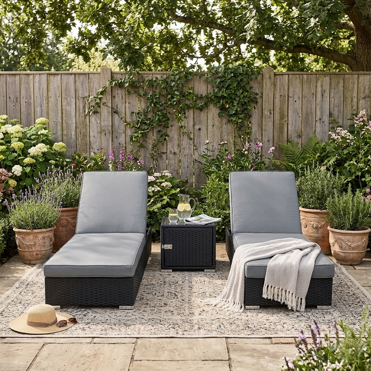 Rattan Sun Lounger Set