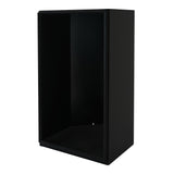 Sturdy black gas bottle locker designed for 6kg bottles, featuring a textured base and a sleek, minimalist design for outdoor use