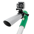 60L wet and dry vacuum attachment with a green and silver gutter vacuum pole and a mounted camera for efficient cleaning tasks