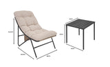 3 Piece Bistro Set - Grey & Cream