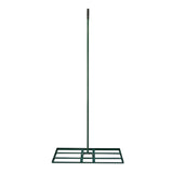 100cm green lawn leveller with a sturdy metal frame and long handle, designed for smoothing and leveling soil or grass surfaces