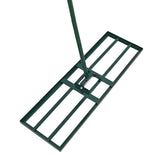 Green 100cm lawn leveller featuring a sturdy metal frame, wide flat base, and a long handle for easy lawn smoothing and leveling