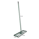 Green 100cm lawn leveller with a sturdy metal frame, featuring a long handle for easy maneuvering and a wide leveling base