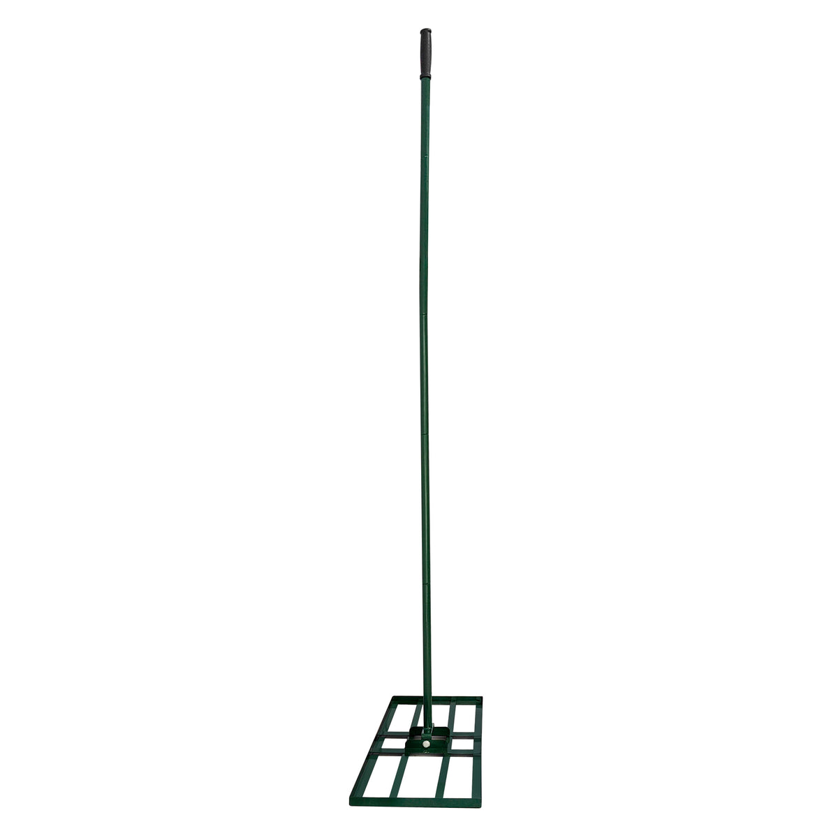 Green 100cm lawn leveller with a long handle and a sturdy flat base, designed for smoothing and leveling soil or grass surfaces
