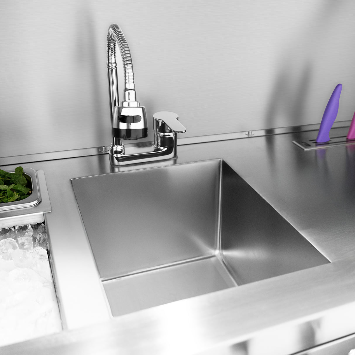 Mobile Cocktail Bar Station & Ice Cart – 1000mm